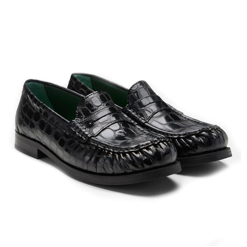 Vinny’s Ogee Black Glossy Croco 121-10-999 574003904428 Side Degliuberti